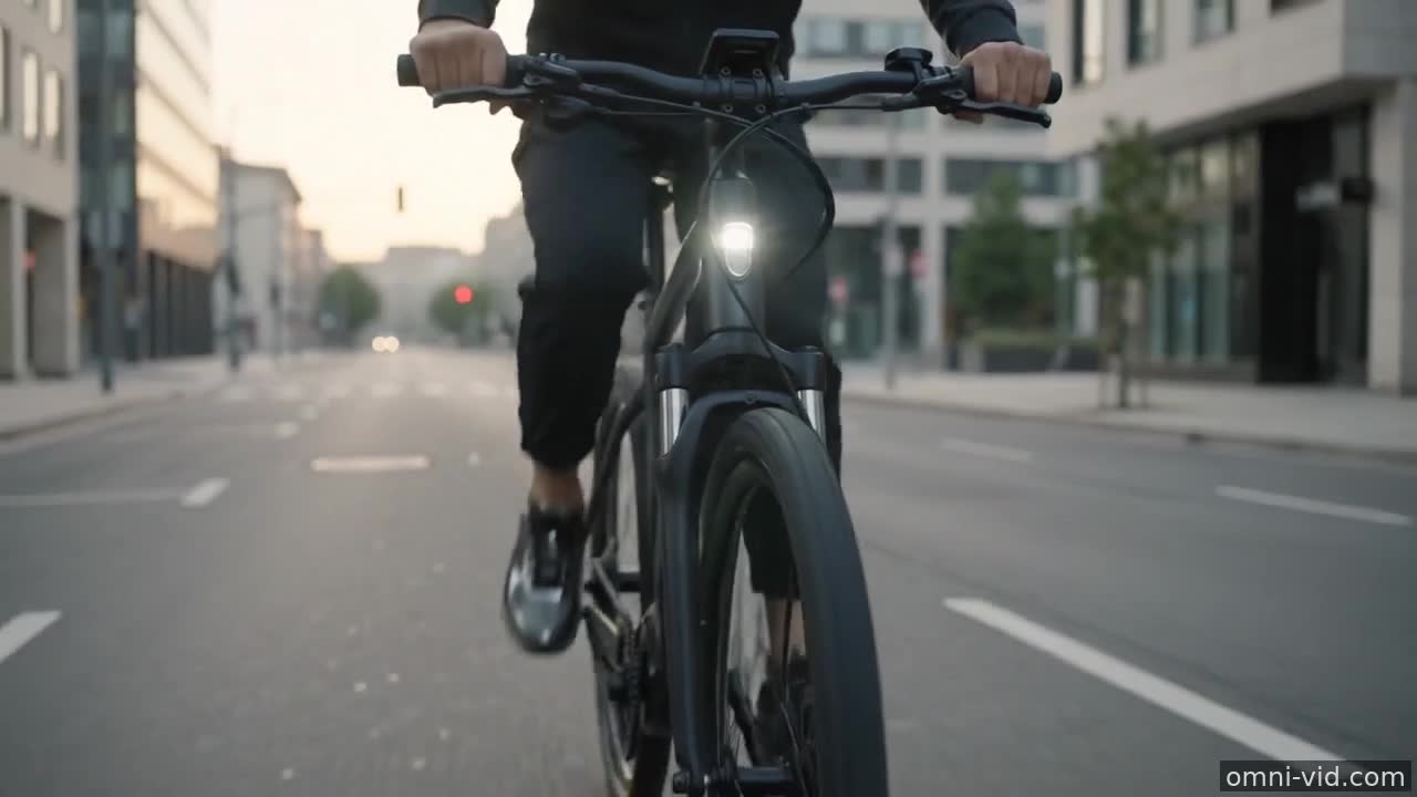 A premium electric bike moving through a quiet cit